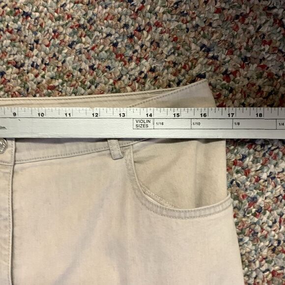 St John Sport Tan High Rise Straight Leg 5 Pocket Jean Style Pants Size 10 - Picture 9 of 12